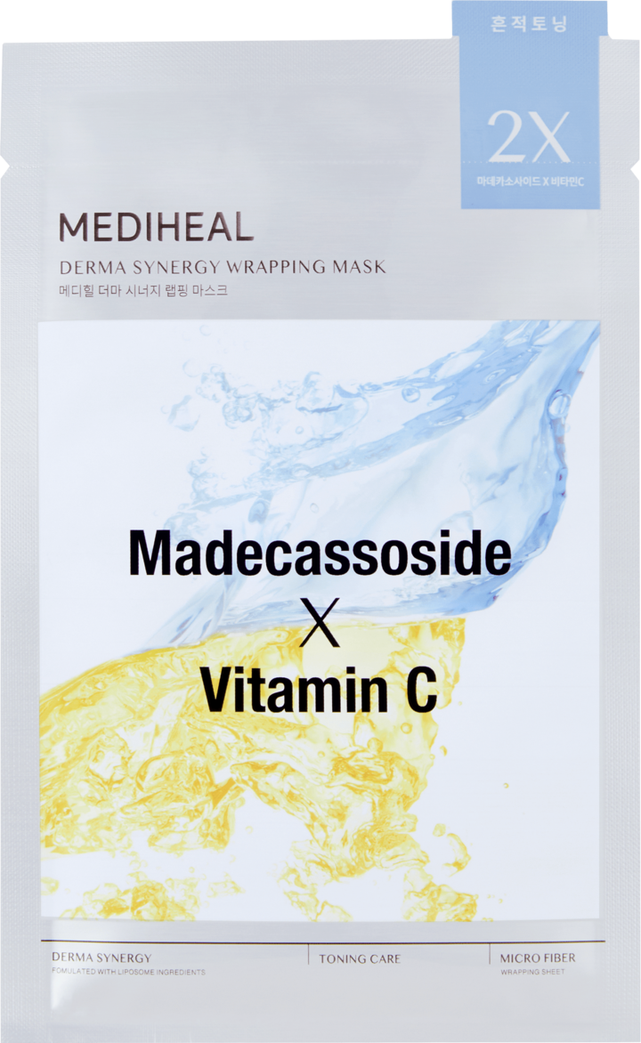 MEDIHEAL, Derma Synergy Wrapping, maska w płachcie, Madekasozyd, Witamina C, 25 ml