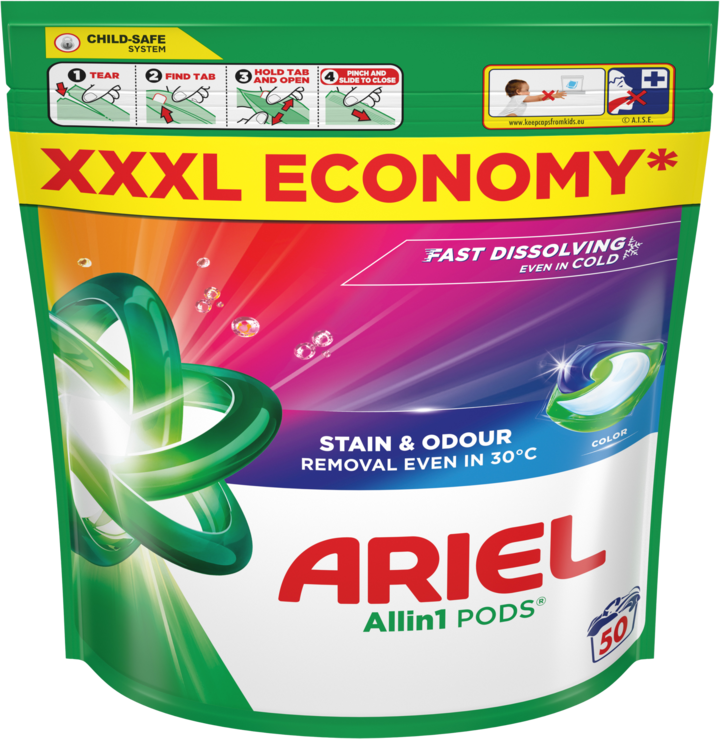 ARIEL, All in 1 Pods Color, kapsułki do prania tkanin kolorowych, 50 ...