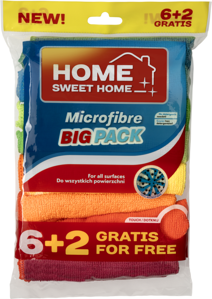 HOME SWEET HOME, ściereczki uniwersalne z mikrofibry, 6 szt.