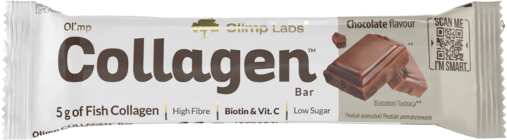 OLIMP LABS, Collagen, baton białkowy z dodatkiem kolagenu, Czekolada, 20 g