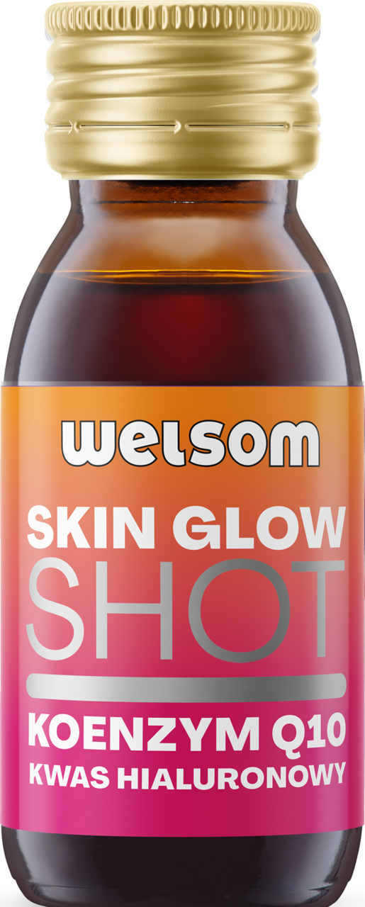 WELSOM, Skin Glow Shot, napój typu shot, Koenzym Q10, Kwas Hialuronowy, 60 ml