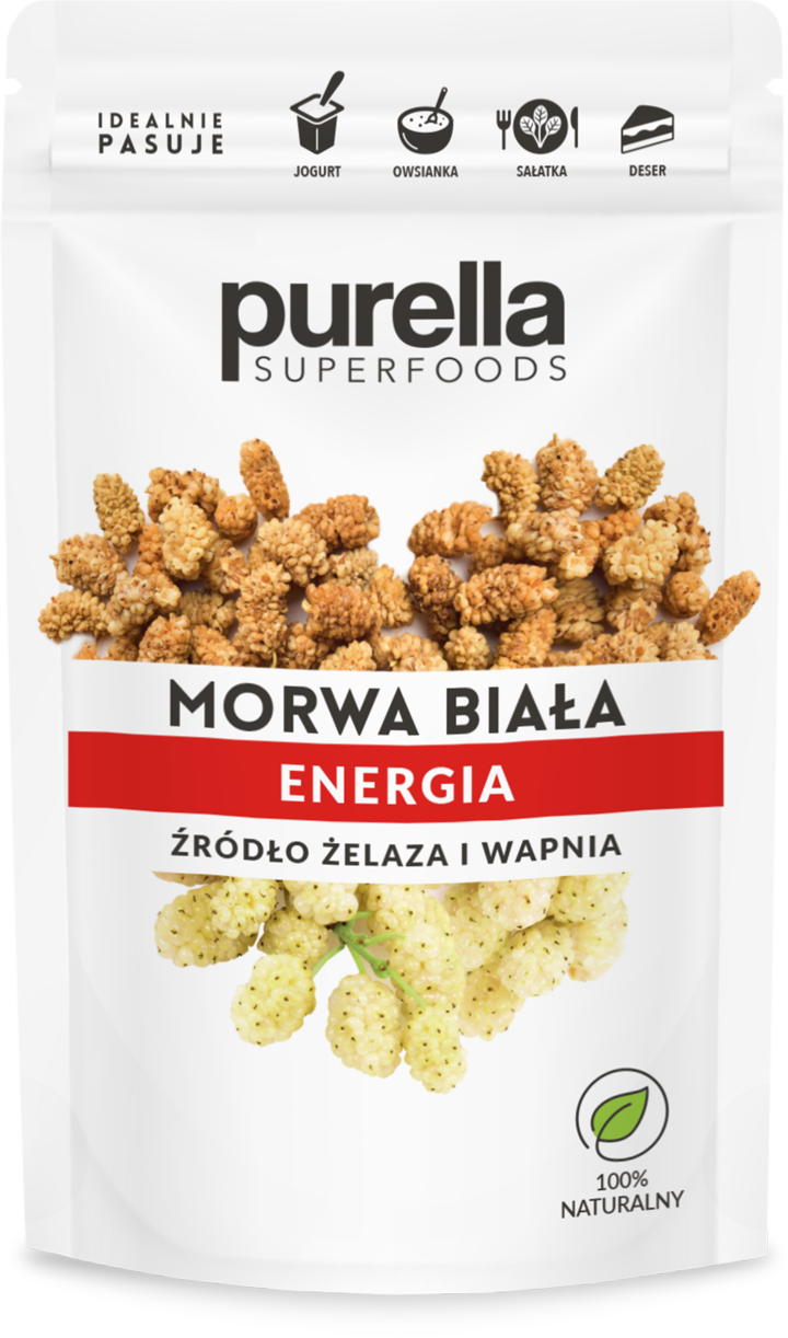 PURELLA SUPERFOODS, Energia, morwa biała, suszona, 45 g