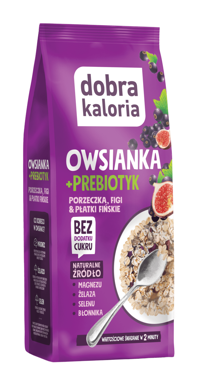 DOBRA KALORIA, Owsianka + Probiotyk, mieszanka płatków owsianych z suszonymi owocami i dodatkiem Inuliny, 350 g