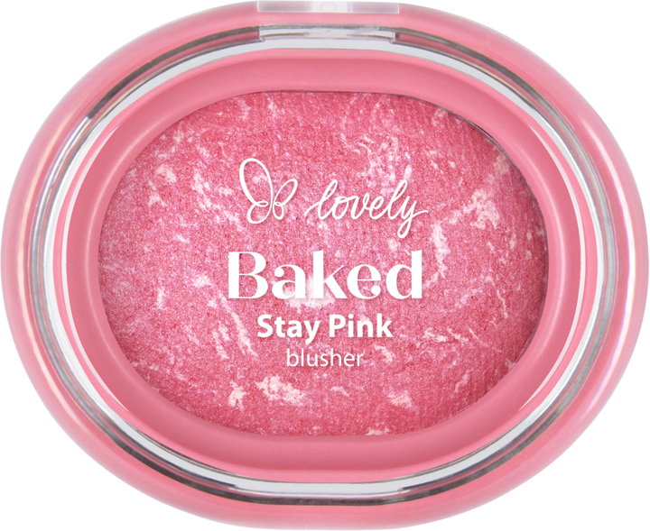 LOVELY, Stay Pink, róż do policzków, rozświetlający, wypiekany, nr 02 Poppy Pink, 3,5 g