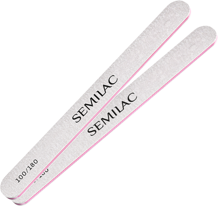 SEMILAC, pilniki do paznokci, dwustronne, proste, 100/180, dwupak, 2 szt.