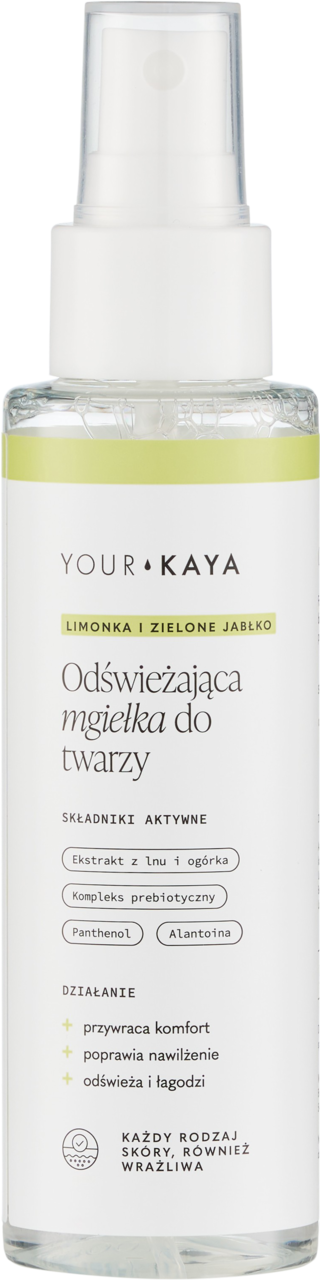 YOUR KAYA, mgiełka do twarzy, odświeżająca, Limonka i Zielone Jabłko, 100 ml