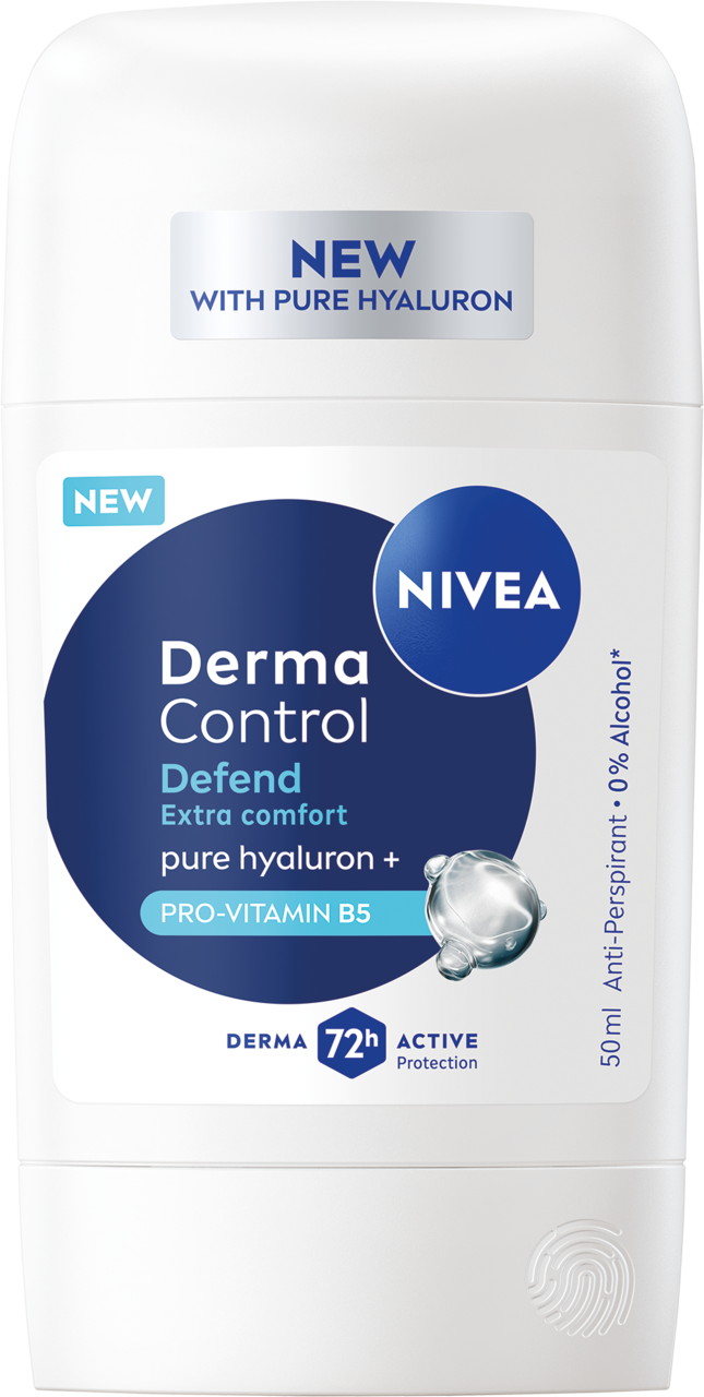 NIVEA, Derma Control Defend, antyperspirant w sztyfcie, dla kobiet, 72h, prowitamina B5, 50 ml