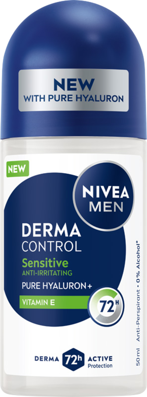 NIVEA MEN, Derma Control Sensitive, antyperspirant w kulce dla mężczyzn, 50 ml
