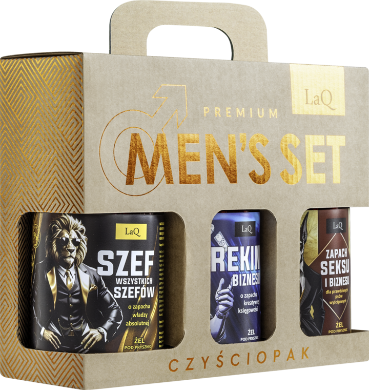 LAKAU Pele's Ceramiron2個セット LAQ, Premium Czyściopak, zestaw kosmetyków dla mężczyzn, żele pod