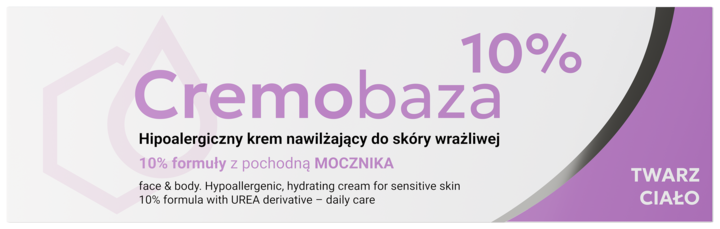 CREMOBAZA, 10%, krem nawilżający, hipoalergiczny, do skóry wrażliwej, twarz, ciało, 30 g