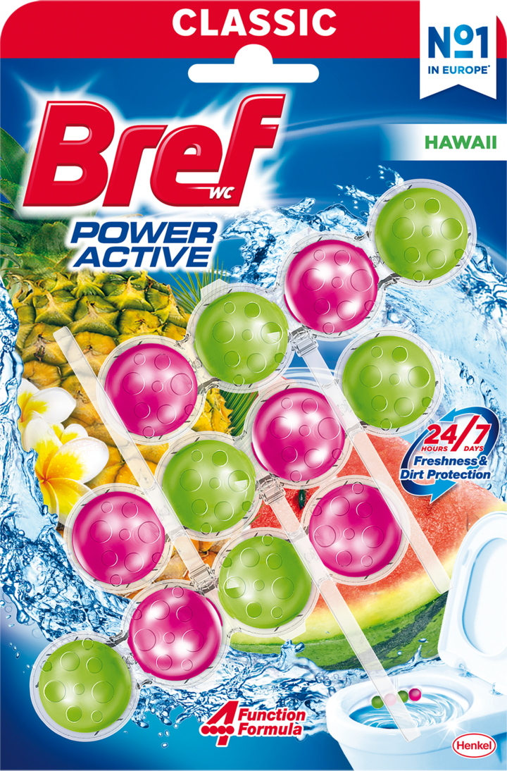 BREF, Classic Power Aktiv, zawieszka do WC, Hawaii, 3x50 g