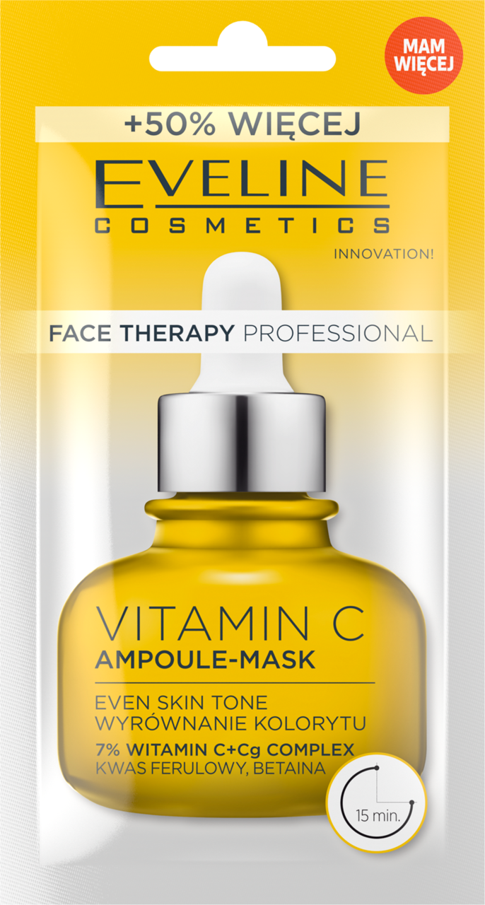 EVELINE COSMETICS, Face Therapy Professional Vitamin C, maseczka do twarzy, wyrównanie kolorytu, 12 ml