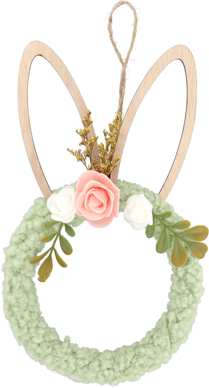 ELOY, dekoracja wielkanocna, Wieniec, Uszy, Zielony, 1 szt.
