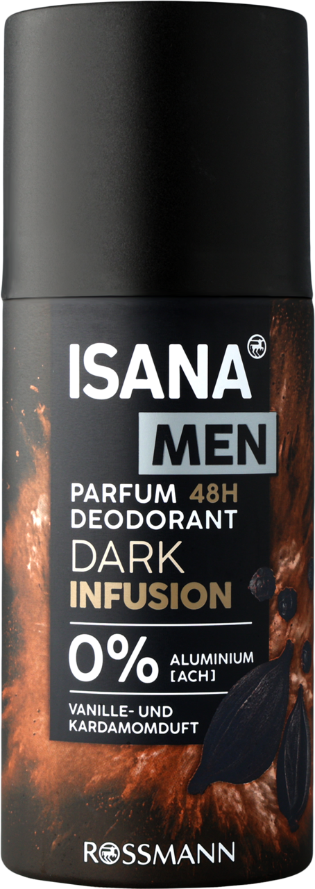 ISANA MEN, dezodorant w sprayu, perfumowany, dla mężczyzn, 48h, Dark Infusion, 150 ml