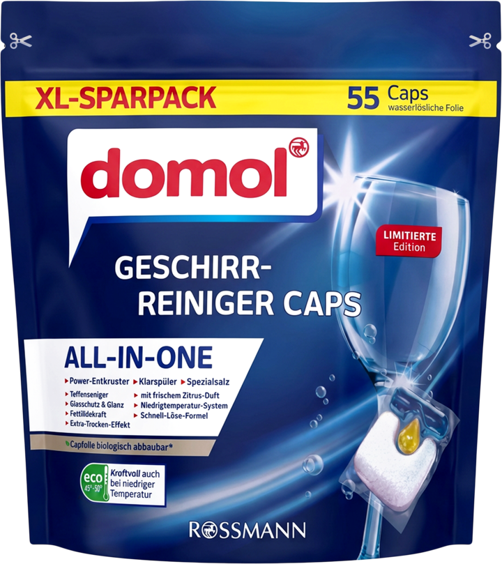 DOMOL, All-In-One, kapsułki do zmywarki, 55 szt.