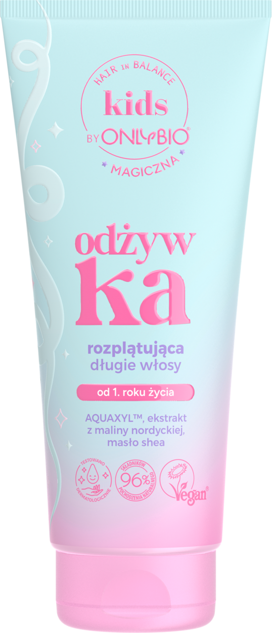 ONLYBIO HAIR IN BALANCE, Kids, odżywka do włosów, rozplątująca długie włosy, od 1.roku życia, 200 ml