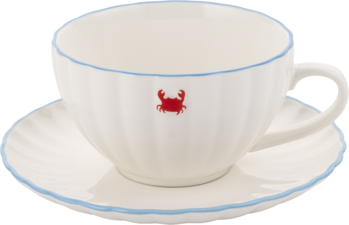 ELOY, filiżanka ceramiczna ze spodkiem, Krab, poj. 350ml, 1 szt.