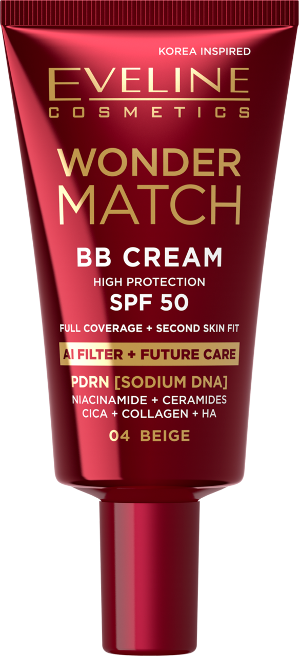 EVELINE COSMETICS, Wonder Match, krem BB do twarzy, SPF 50, nr 04 Beige, 30 ml