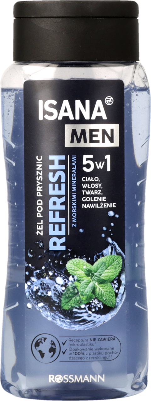 ISANA MEN, żel pod prysznic, dla mężczyzn, 5w1, o zapachu sezonowym,, 300 ml