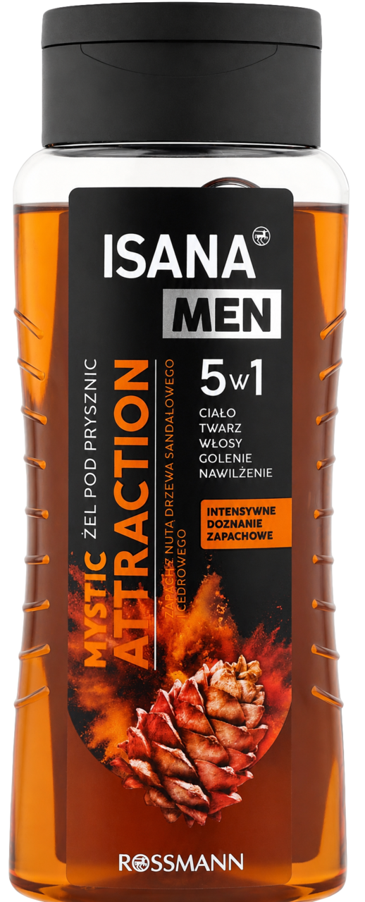 ISANA MEN, żel pod prysznic, dla mężczyzn, 5w1, o zapachu sezonowym,, 300 ml