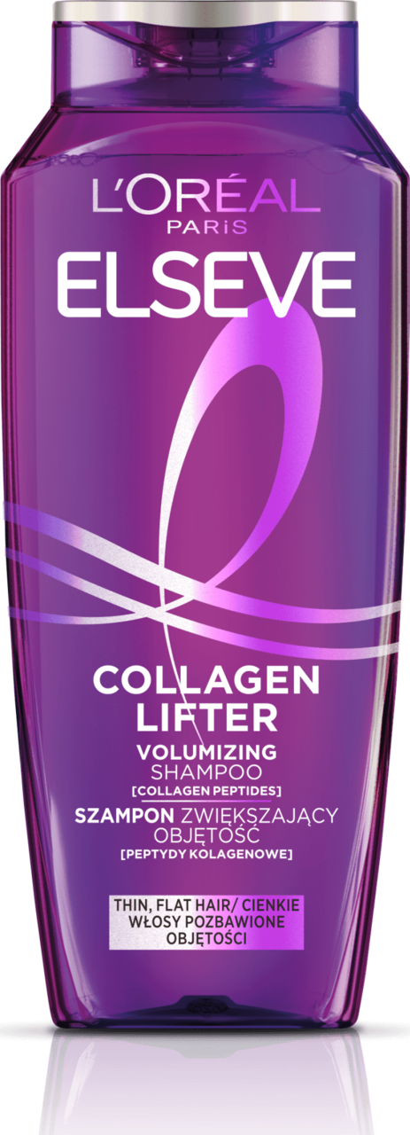 L'ORÉAL PARIS ELSEVE, Collagen Lifter, szampon do włosów zwiększający objętość, do włosów cienkich, pozbawionych objętości, 400 ml