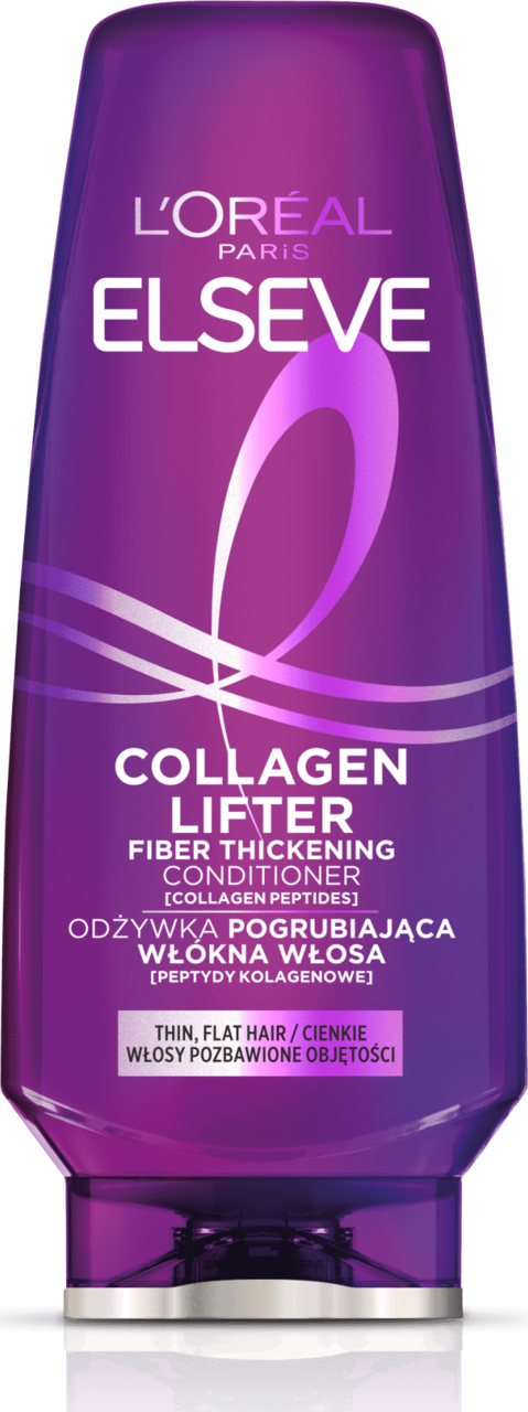 L'ORÉAL PARIS ELSEVE, Collagen Lifter, odżywka do włosów pogrubiająca włókno włosa, do włosów cienkich, pozbawionych objętości, 200 ml