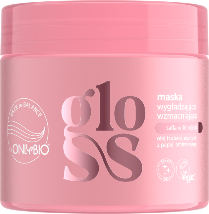 ONLYBIO HAIR IN BALANCE, Gloss, maska do włosów, wygładzająco-wzmacniająca, efekt tafli, 280 ml