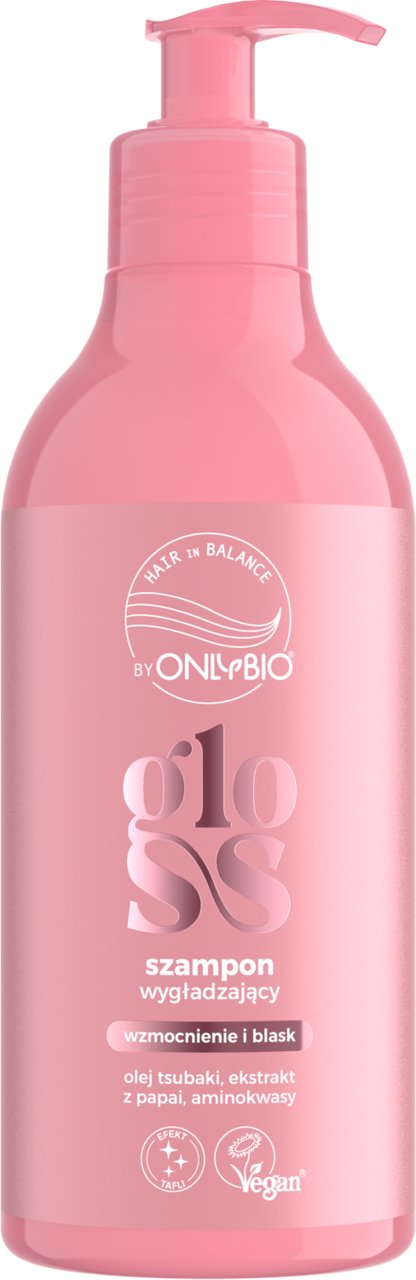 ONLYBIO HAIR IN BALANCE, Gloss, szampon do włosów, wygładzający, 400 ml