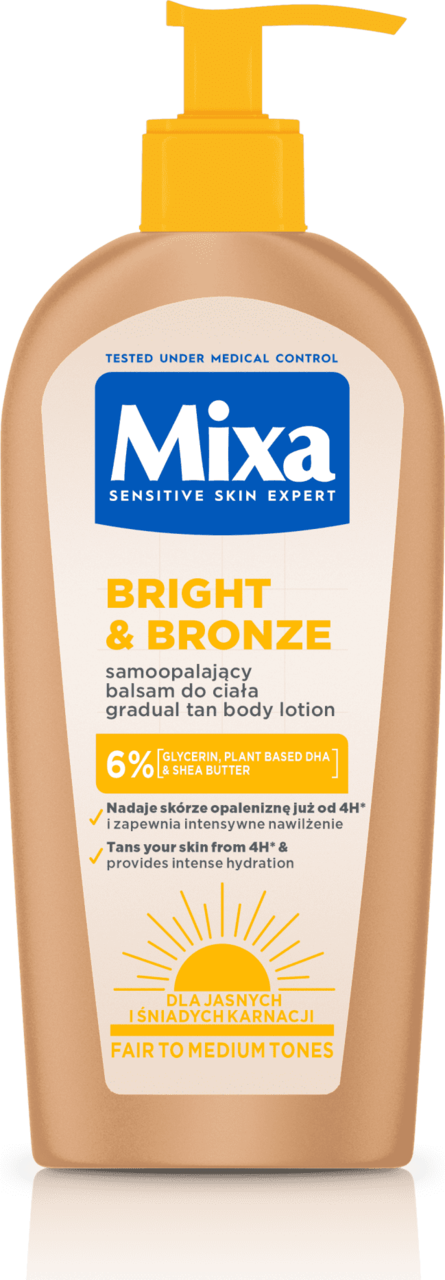 MIXA, Bright & Bronze, balsam do ciała, samoopalający, 250 ml