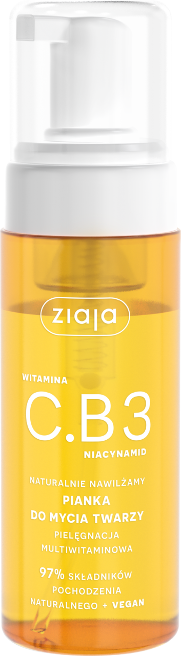 ZIAJA, Witamina C.B3, pianka do mycia twarzy, nawilżająca, 150 ml