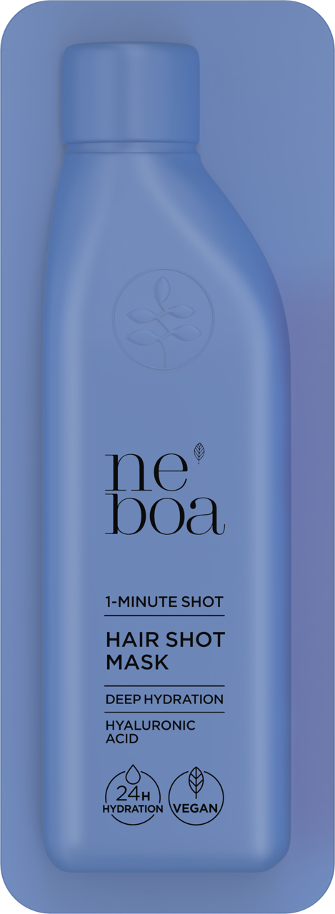 NEBOA, 1-Minute Shot, maska do włosów, głębokie nawilżenie, Kwas Hialuronowy, 25 ml