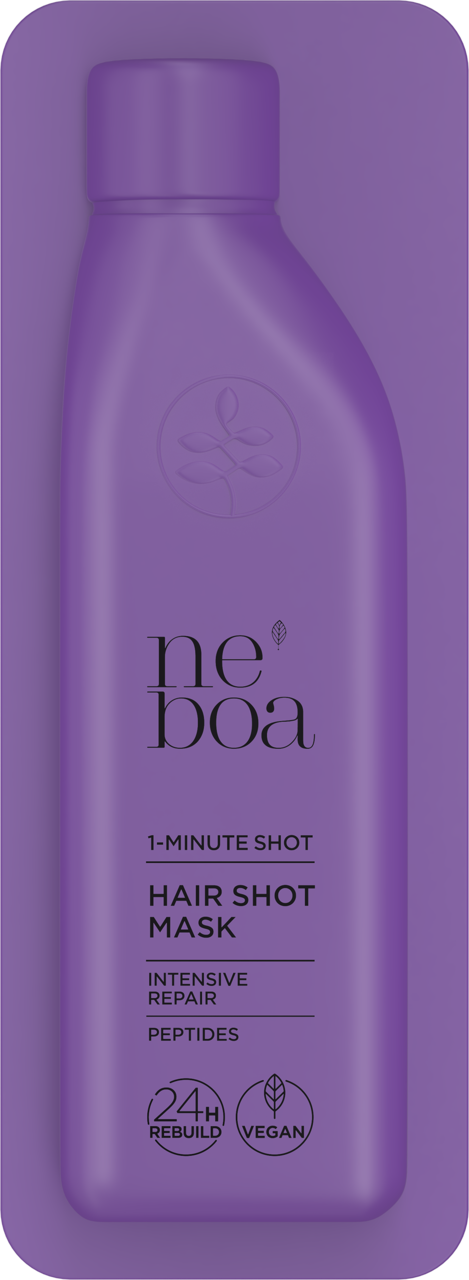 NEBOA, 1-Minute Shot, maska do włosów intensywna odbudowa, Peptydy, 25 ml
