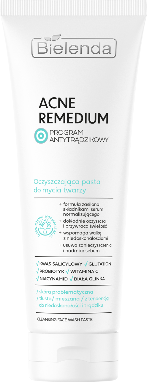 BIELENDA, Acne Remedium, pasta do mycia twarzy, oczyszczająca, 130 g