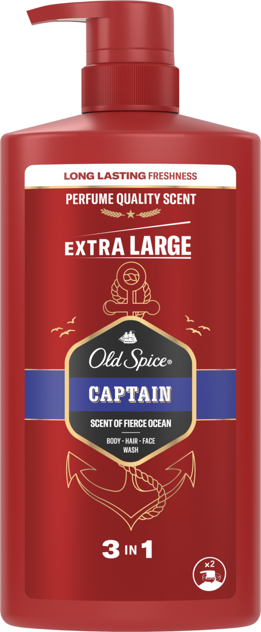 OLD SPICE, Captain, żel pod prysznic dla mężczyzn, 3w1, Fierce Ocean, 800 ml