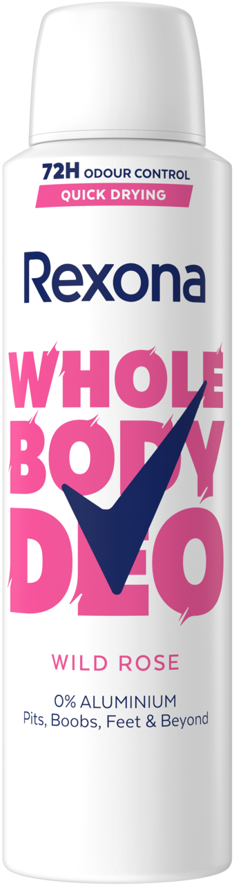 REXONA, Whole Body Deo Wild Rose, dezodorant w sprayu, dla kobiet, 72h, 150 ml