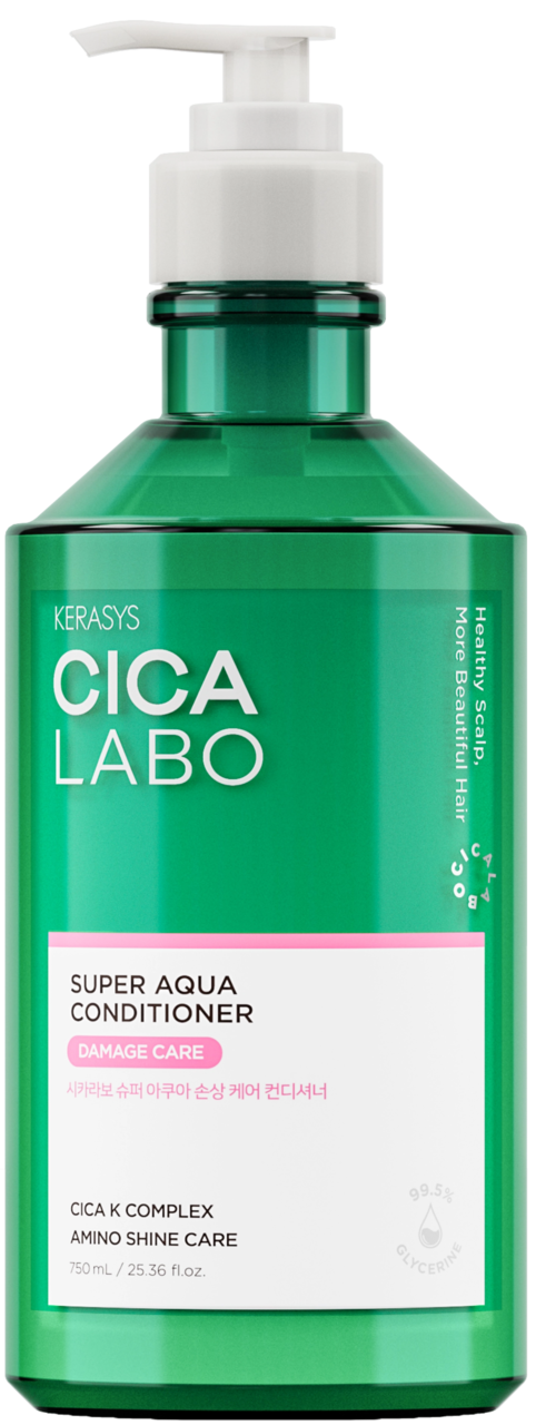 KERASYS, Cica Labo Super Aqua, odżywka do włosów suchych, zniszczonych i osłabionych, intensywnie nawilżająca, 750 ml