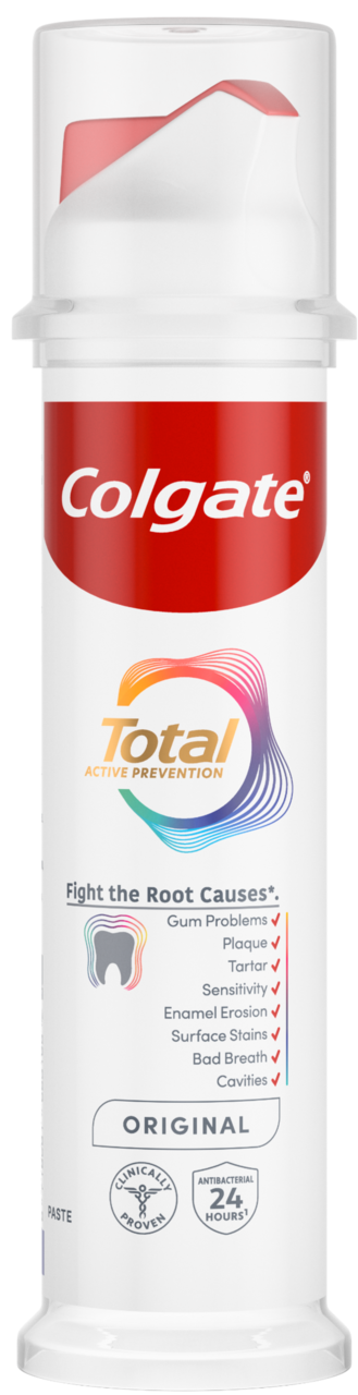 COLGATE, Total Active Prevention, pasta do zębów z pompka, Original, 100 ml