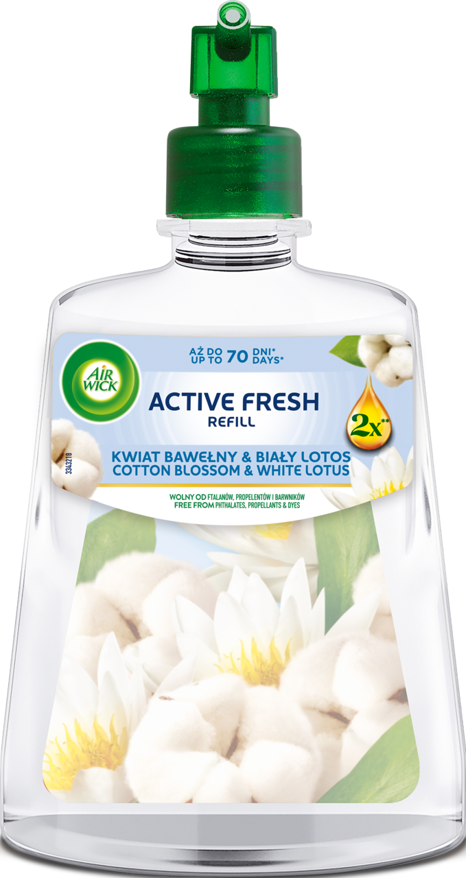 AIR WICK, Active Fresh, wkład do automatycznego odświeżacza powietrza, Kwiat Bawełny, 228 ml