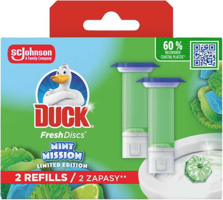DUCK, Fresh Discs, krążek do WC, żelowy, o zapachu Miętowym, zapas, 2 x 36 g