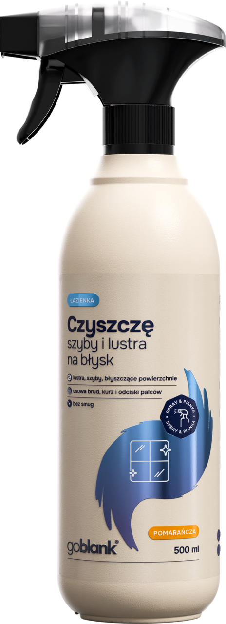GOBLANK, Łazienka, płyn do czyszczenia szyb i luster, Pomarańcza, 500 ml