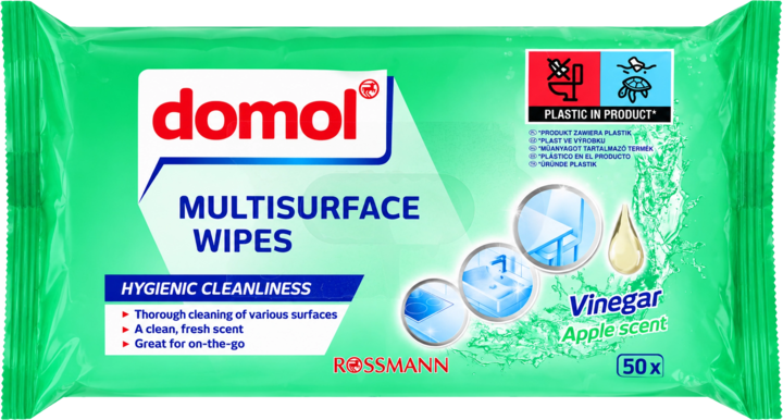 DOMOL, chusteczki nawilżane, uniwersalne, Jabłkowe, 50 szt.