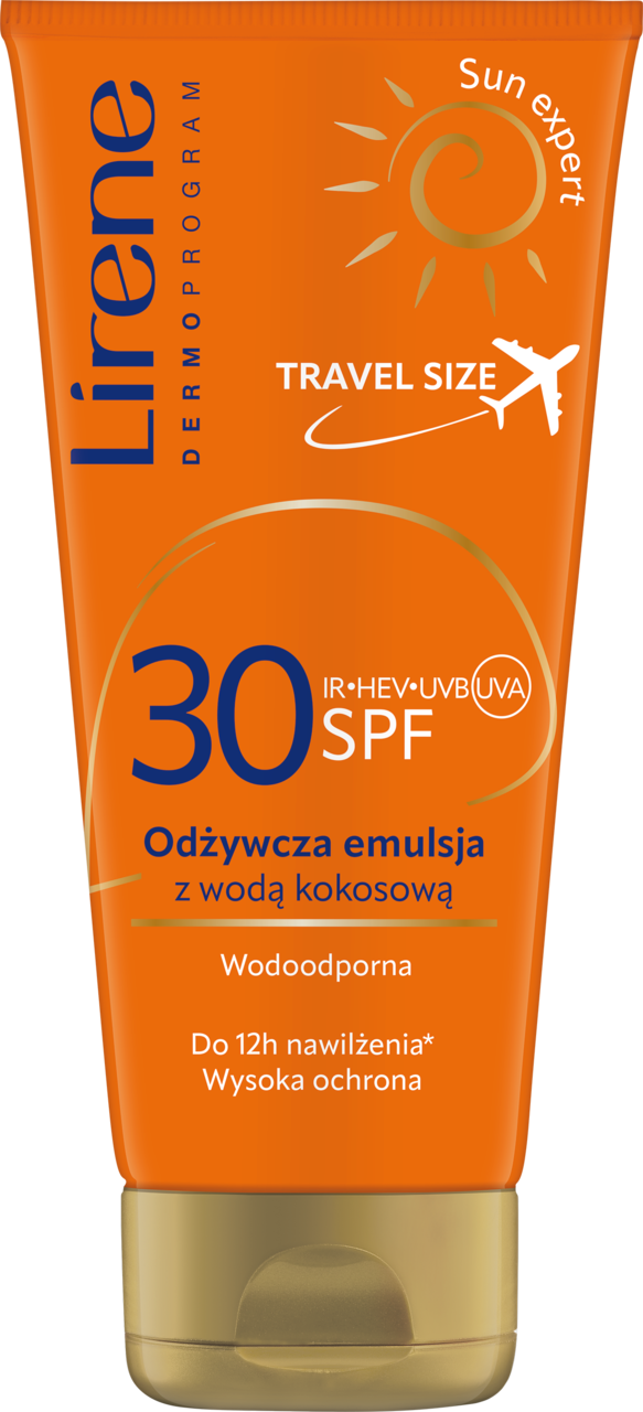 LIRENE, Sun Expert, emulsja do opalania, odżywcza, wodoodporna, SPF 30, 90 ml