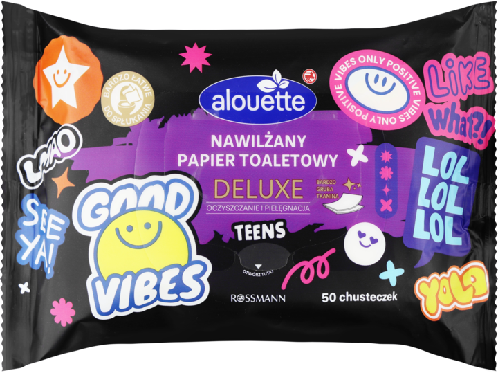 ALOUETTE, Deluxe Teens, papier toaletowy, nawilżany,, 50 szt.