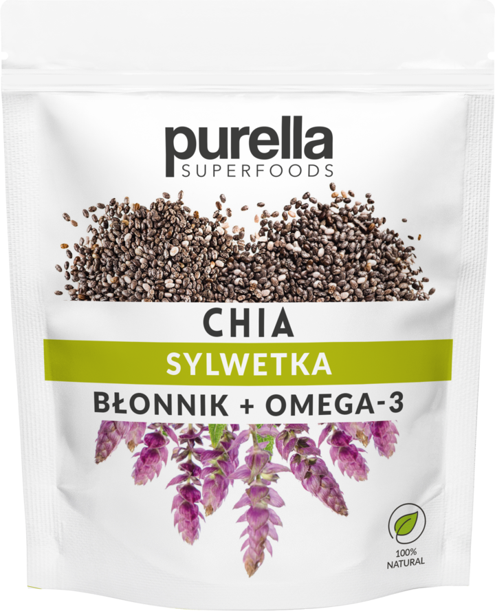 PURELLA SUPERFOODS, Sylwetka, nasiona Chia, Błonnik + Omega-3, 200 g