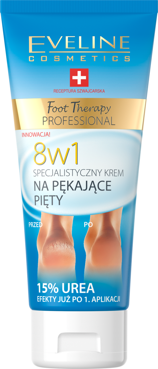 EVELINE COSMETICS, Foot Therapy Professional, krem do stóp, specjalistyczny, 8w1, na pękające pięty, 100 ml