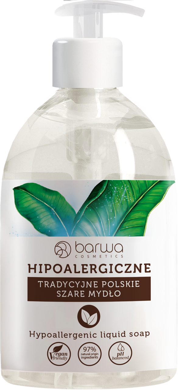 BARWA, szare mydło w płynie, tradycyjne, hipoalergiczne, 500 ml