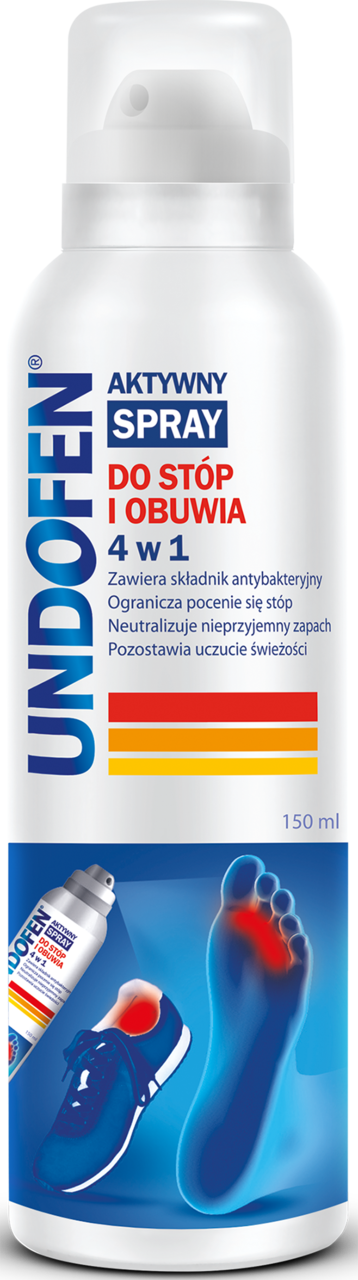 UNDOFEN, spray do stóp i obuwia, 4w1, 150 ml