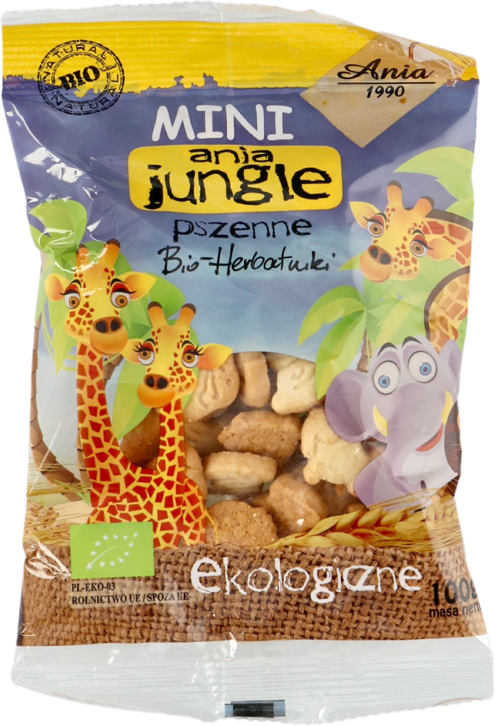 ANIA 1990, Mini Jungle, herbatniki pszenne, Bio, 100 g
