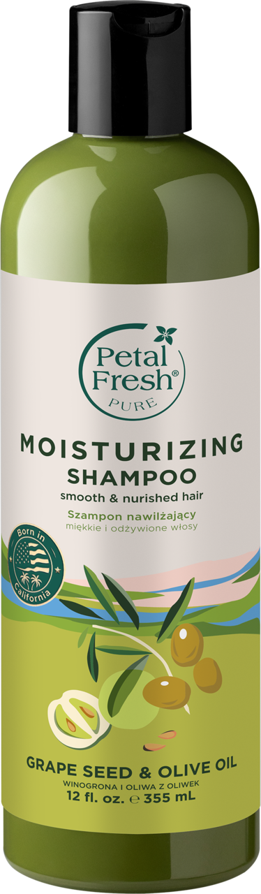 PETAL FRESH PURE, szampon do włosów, nawilżający, Pestki Winogron i Oliwa z Oliwek, 355 ml