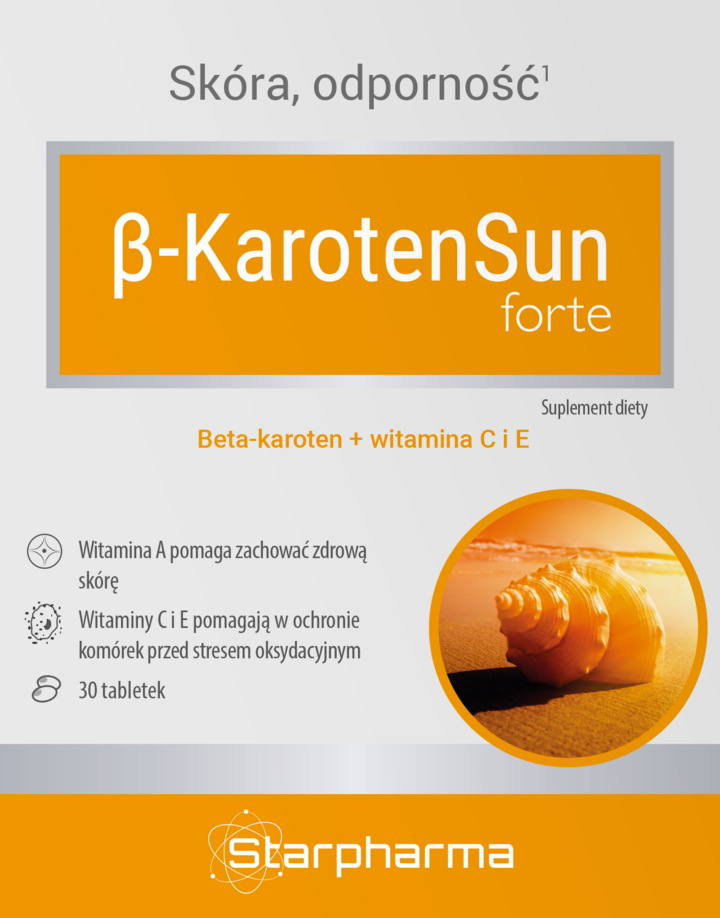 BETA KAROTEN, Sun , kapsułki, betakaroten, witamina C i E, suplement